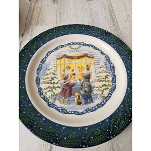 Homer Laughlin turano bakery 12-in dinner plate Xmas‎ dog kids unique